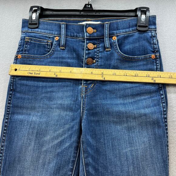 Madewell Jeans Women's 25 (2) Blue 10" High Rise Skinny Crop Button Fly Normcore - Picture 10 of 13